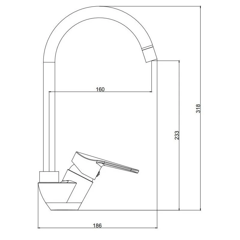 Смеситель для кухни, хром VODA Breeze BZ519