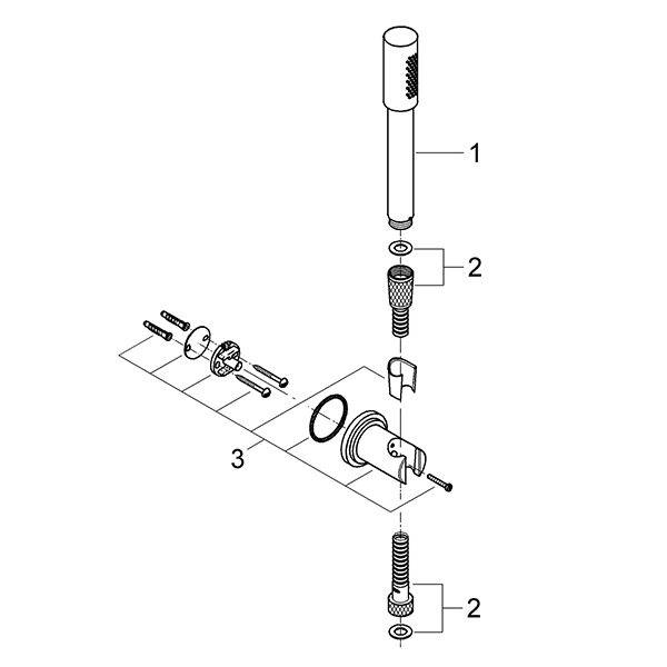 Душевой набор GROHE Sena (ручной душ, настенный держатель, шланг) 28348000
