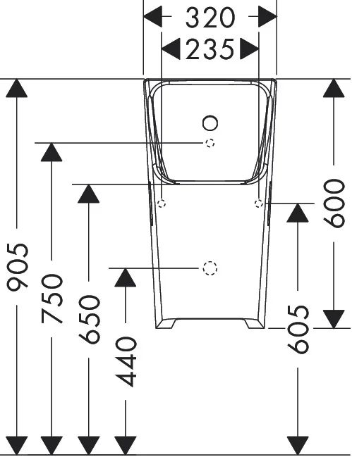 Писсуар подвесной, белый Hansgrohe EluPura Q 60127450