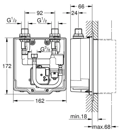 Скрытая монтажная часть Grohe Eurosmart Cosmopolitan E 36336001