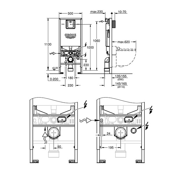 Инсталляция для подвесного унитаза Grohe Rapid SLX 39598000