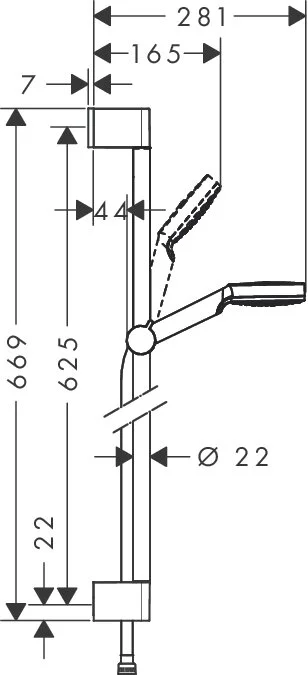 Душевой гарнитур 650, хром Hansgrohe Crometta 26533400