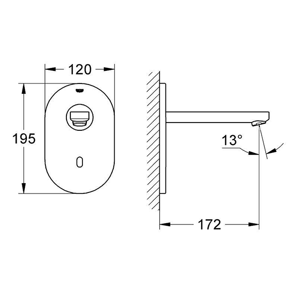 36273000 Euroeco Cosmopolitan E Инфракрасная электроника для раковины без смешивания