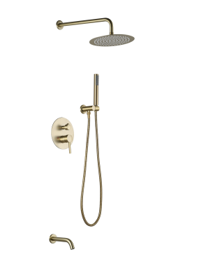Душевая система со смесителем для ванны, встраиваемая, золото ESKO Set_7in1 Gold