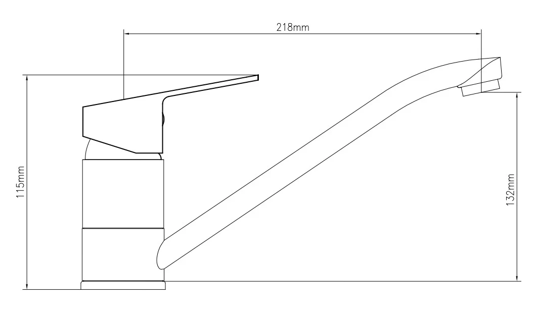 Смеситель для кухни, хром VODA Level LV05