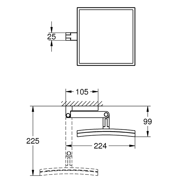 Зеркало косметическое Grohe Selection Cube 40808000