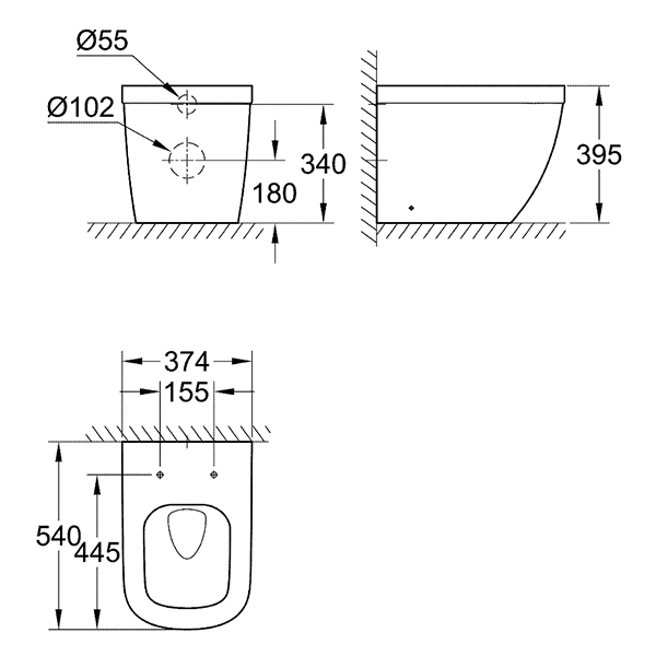 Унитаз GROHE Euro Ceramic 39339000