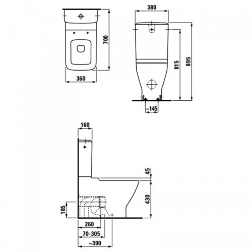 8247060002311 PALACE чаша унитазная, напольная с горизонтальным выпуском