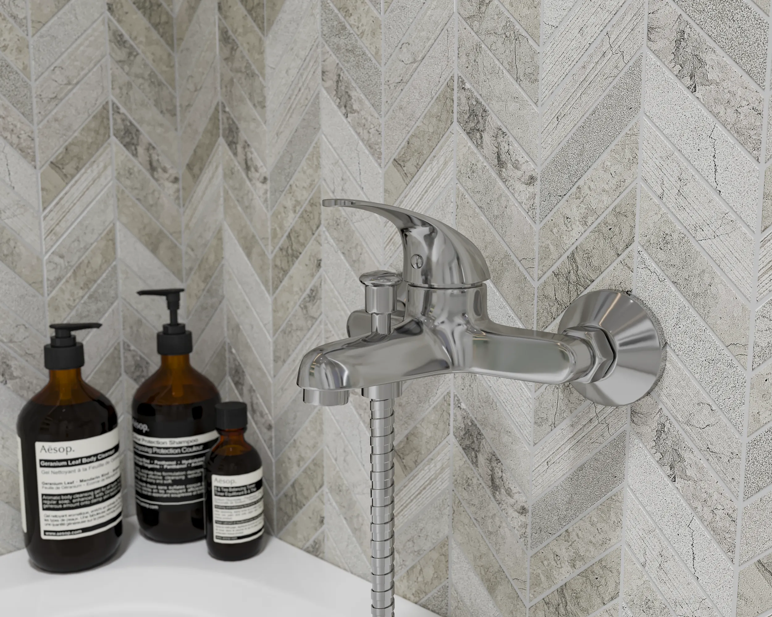 Смеситель для ванны, хром VODA MOON54