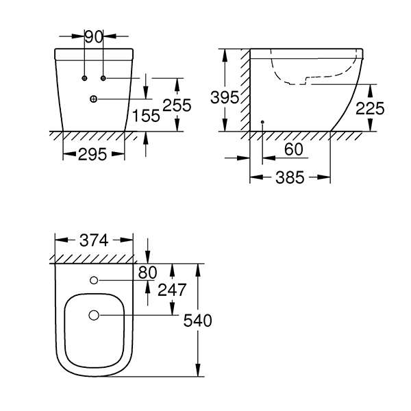Биде напольное, с переливом, альпин-белый Grohe Euro Ceramic 39340000