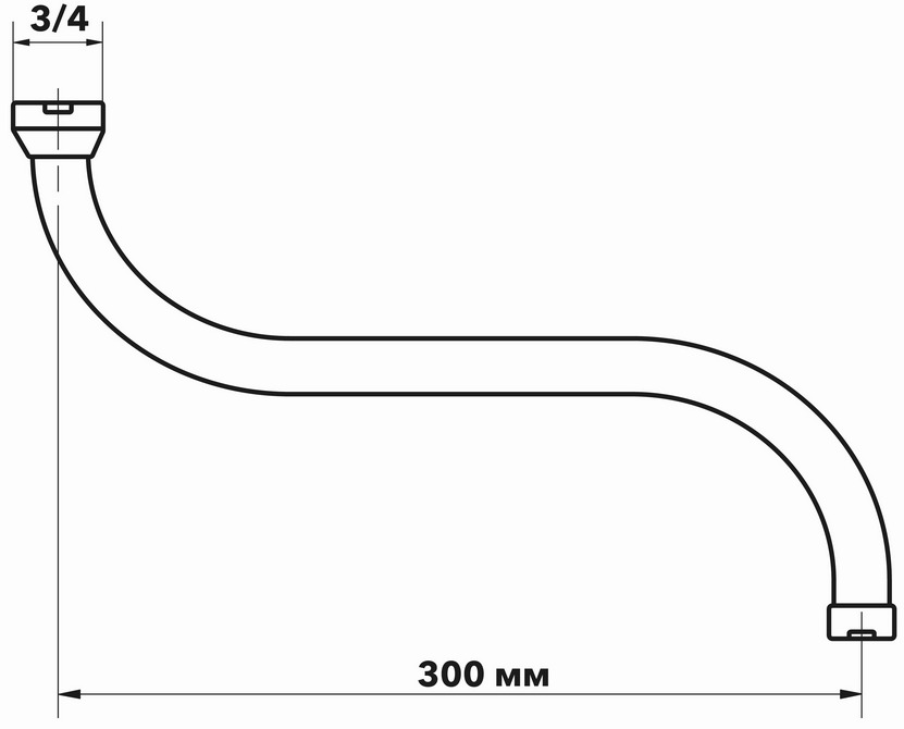 Излив S-образный, хром ESKO VSPS300L