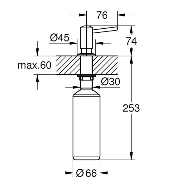 Дозатор жидкого мыла, скрытый монтаж, суперсталь Grohe Contemporary 40536DC0