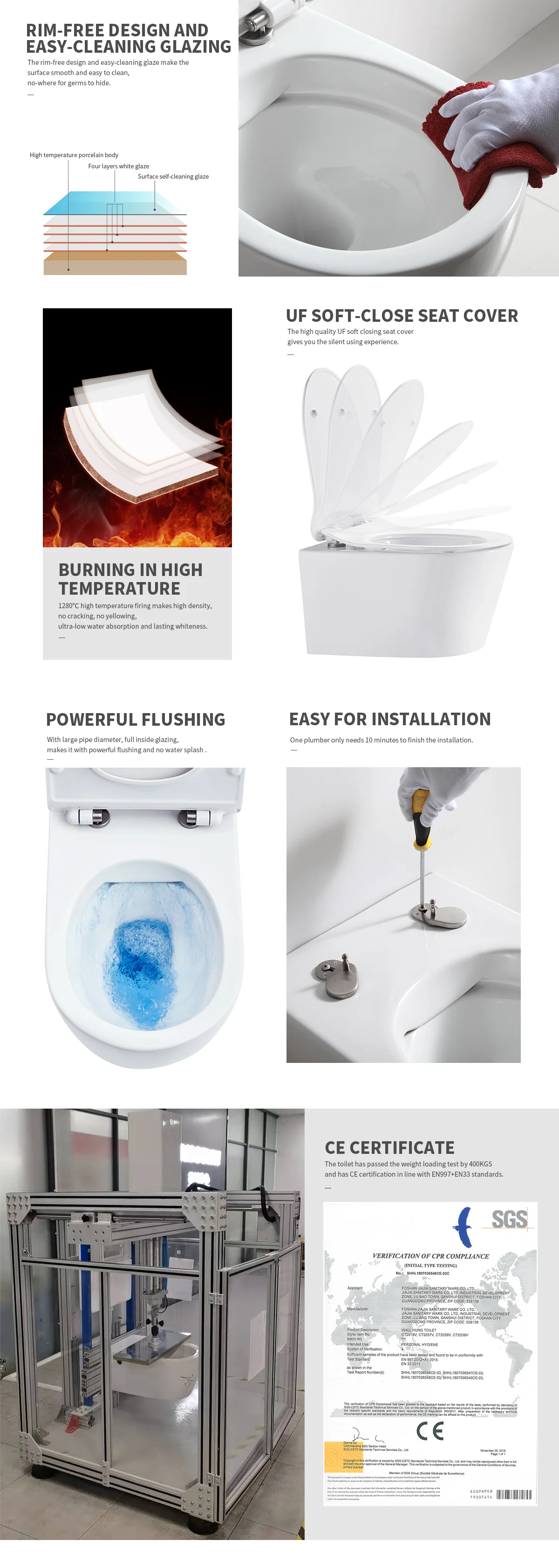 Унитаз подвесной с крышкой-сиденьем с микролифтом, белый SSWW CT2076