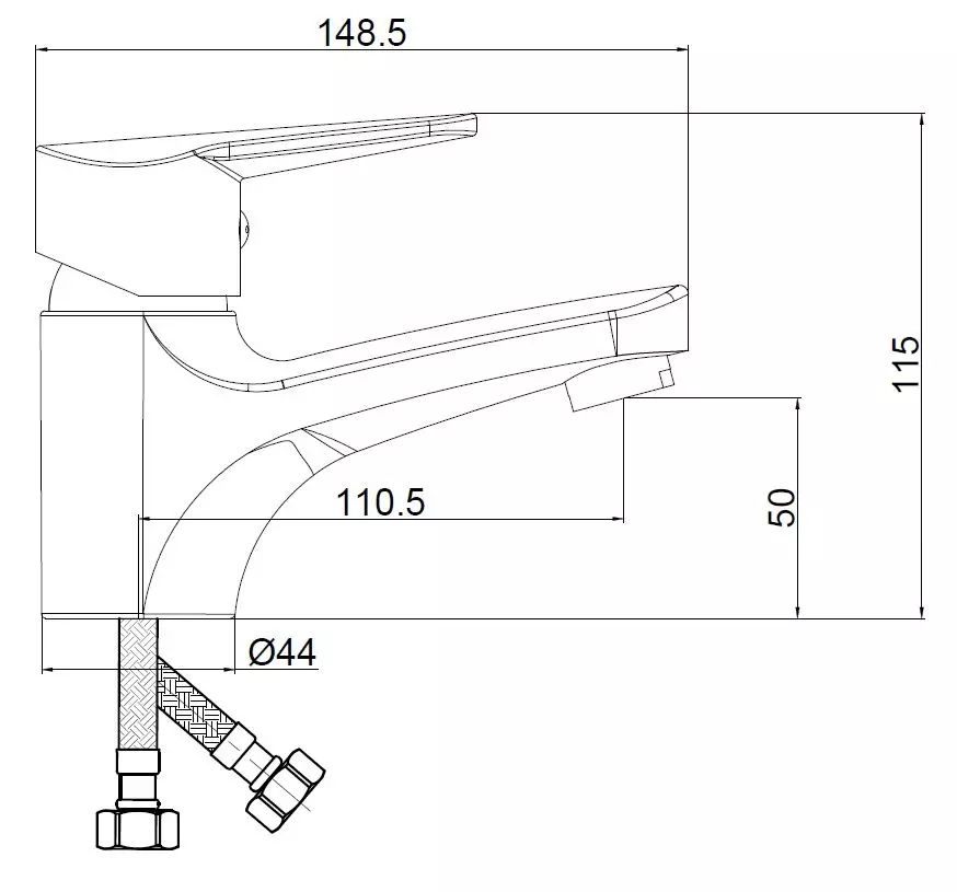 Смеситель для раковины, хром VODA Breeze BZ26