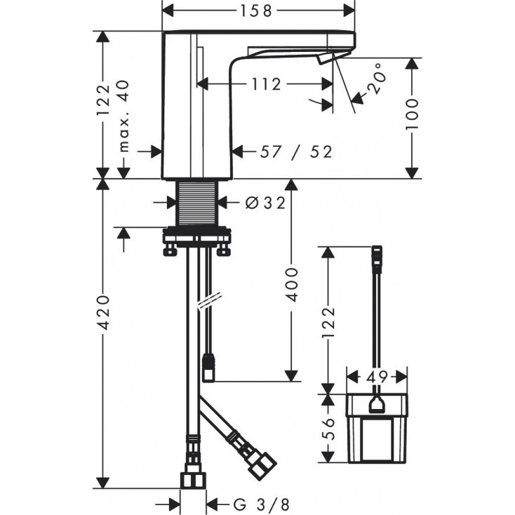 Смеситель для раковины, инфракрасный, хром Hansgrohe Vernis Blend 71502000