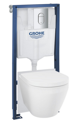Комплект 5в1: Инсталляция с панелью смыва, унитаз с сиденьем Grohe Euro Ceramic 102514SH00